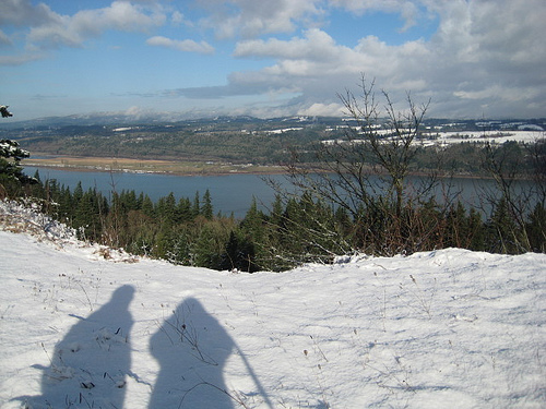 Two shadows in the snow